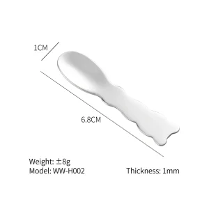 YT-CSS-002 lace-edge eye cream scoop size chart with weight thickness and model details
