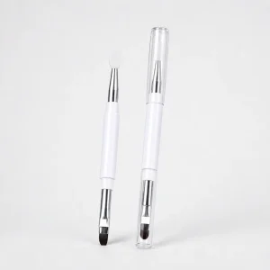 YT-SMB-017 professional dual-ended lip brush in white with soft fiber and silicone tips