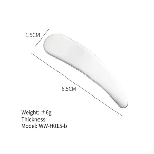 YT-CSS-015 crescent cosmetic spatula size chart with weight thickness and model details