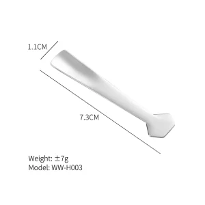 YT-CSS-003 double-ended cosmetic spatula size chart with weight thickness and model details