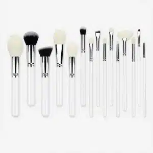 YT-NHB-003 natural hair makeup brush set of 15 pieces in opp plastic packing