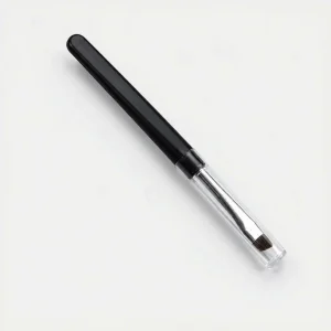 YT-SMB-020 professional angled eyebrow brush with black handle and transparent cap