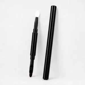 YT-SMB-017 professional dual-ended lip brush in classic black with soft fiber and silicone tips