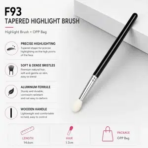 YT-NHB-009 tapered highlight brush with premium natural hair for high points of the face