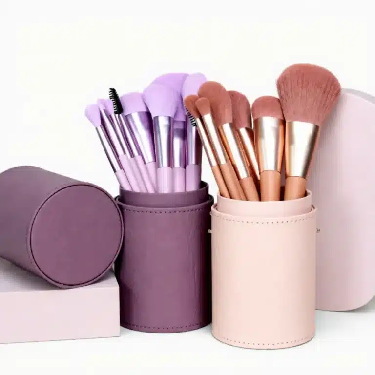 Lilac and Peach 11-Piece Professional Vegan Synthetic Makeup Brush Set - YITHONIA wholesale product