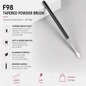 YT-NHB-009 tapered powder brush with premium natural hair for precise powder application