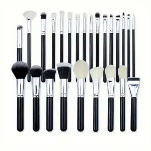 YT-NHB-005 natural hair makeup brush set of 25 pieces in opp plastic packing