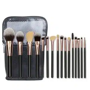 YT-SMB-006 natural hair makeup brush set of 16 pieces in opp plastic packing