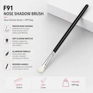 YT-NHB-009 precision nose shadow brush with premium natural hair