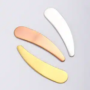 YT-CSS-015 304 stainless steel crescent cosmetic scoop in silver gold and rose gold