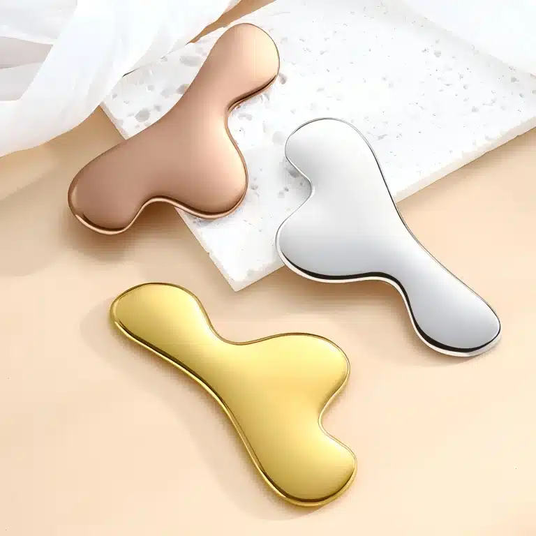 Rounded Triangle Stainless Steel Gua Sha Tool for Facial Massage - YITHONIA wholesale product