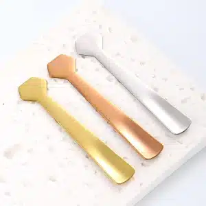 YT-CSS-003 304 stainless steel double-ended cosmetic spatula scoop in gold silver and rose gold