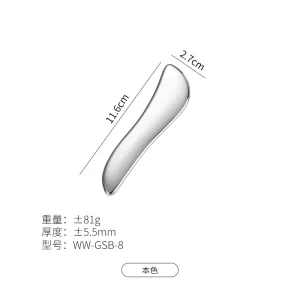 YT-SSG-008 blade-shaped stainless steel gua sha tool in natural gold and rose gold colors
