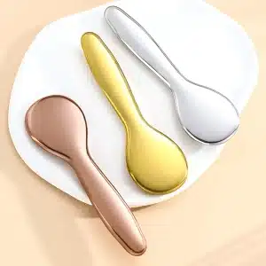 YT-SSG-009 round-head stainless steel gua sha tool in silver gold and rose gold finishes