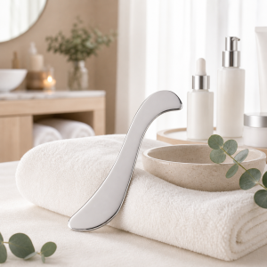 Wholesale s-shaped fascia tool made of stainless steel for body massage, available for B2B private label and bulk orders.