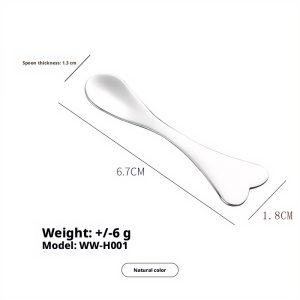 Three YITHONIA gold, silver, and rose gold heart-shaped wholesale cosmetic spatula scoop options shown in file 1.jpg.