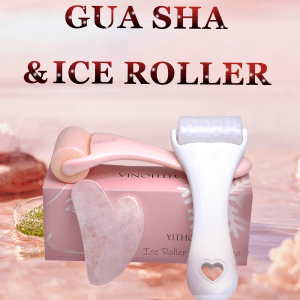 Wholesale gel ice roller packaging and product image for private label skincare brands