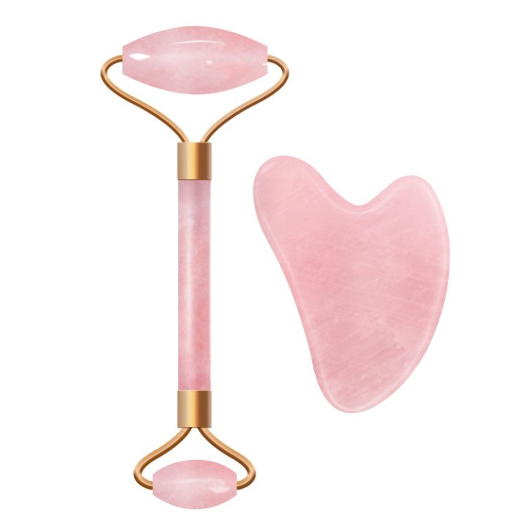 Premium Wholesale Rose Quartz Roller and Gua Sha Set - YITHONIA wholesale product