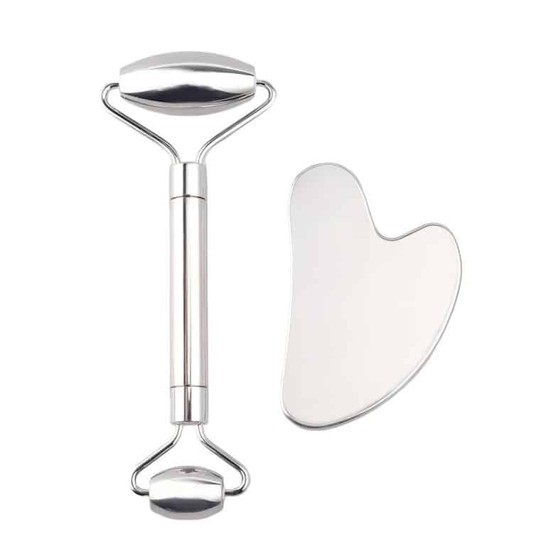 Premium Wholesale Stainless Steel Facial Roller and Gua Sha Set - YITHONIA wholesale product
