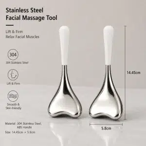 YT-IG-004 heart shaped stainless steel ice globe dimensions 14.45cm by 5.8cm