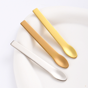 YT-CSS-006 304 stainless steel oval cosmetic scoop in silver gold and rose gold